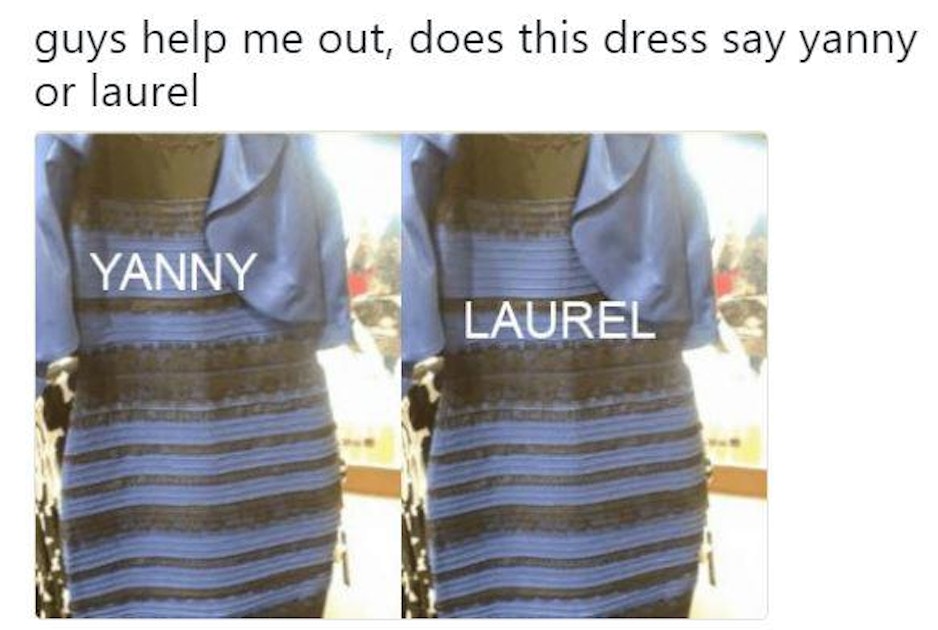 blue dress gold dress yanny laurel Laurel or Yanny / The Dress" Art Board Print for Sale by ssbmjacks